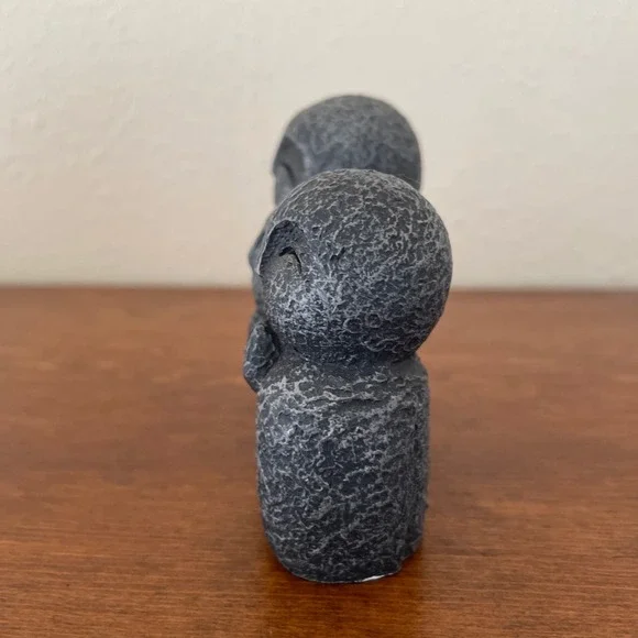 Summit Collection 3 smiling Jizo Monk sculpture figurine gray resin‎ - Picture 4 of 5